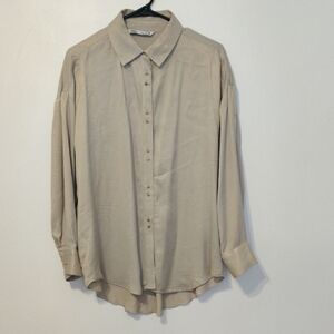 ZARA. Women's Beige Shirt